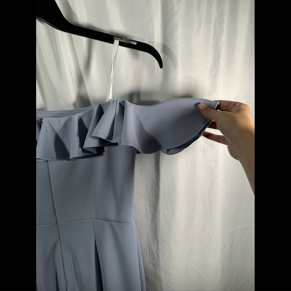 NWT $259 XSCAPE Ruffled Off the Shoulder Gown in Sky Blue‎ [ SZ 6 ] #e914 - Picture 9 of 12